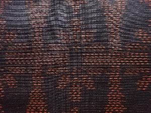 アンティーク　抽象花模様織出し本場泥大島紬着物